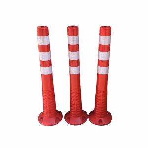 China Red 750mm Height Delineator Bollard PU Traffic Safety Reflective Road Warning Post on sale
