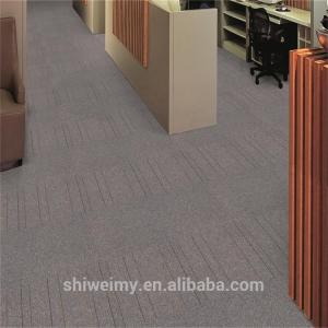 Solid color and stripe pattern loop pile PP office carpet tile
