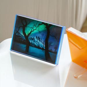 Custom 6'' X 8'' Acrylic Block Photo Frame With Removable Peg For Home Hotel