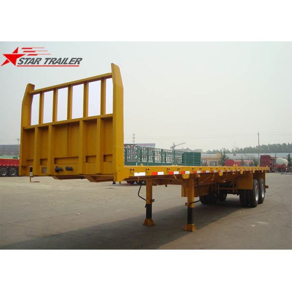 Quality 2- Axis 40 Foot Flat Deck Semi Trailer Baffle 8 Tires 13T FUWA Axles In Yellow wholesale