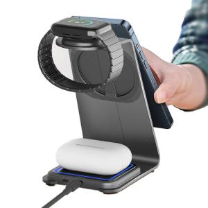 Wireless Aluminum Alloy Charging Stand 15W PD/QC Compatible with iPhone/Samsung