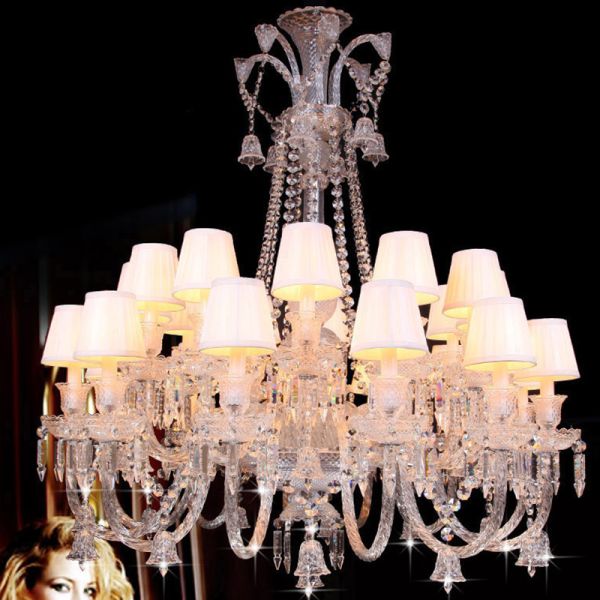 Quality Silver Candle Crystal Chandelier Light With Lampshade （WH-CY-60) wholesale