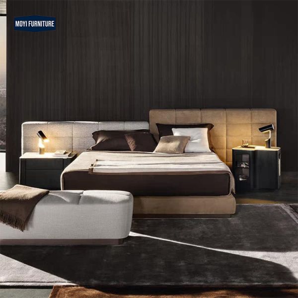 High Density Foam Luxury Queen Bed Italian Luxury Bedroom Set Furniture King Size Frame Modern Upholstered Beds OEM Accepted