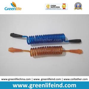China Semi-finished 5.5MM Cord Diameter Blue/Orange Bungee Coiled Lanyards on sale