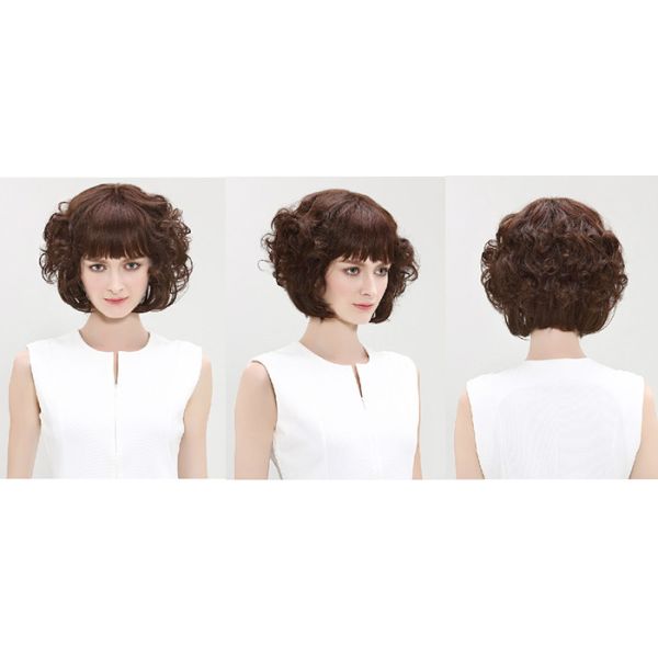 Festival Club Party Theme Brown Short Synthetic Wigs For Halloween Carnival