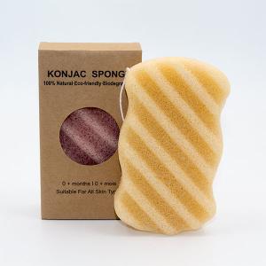 Large Natural Baby Bamboo Charcoal Konjac Sponge Wave Shaped