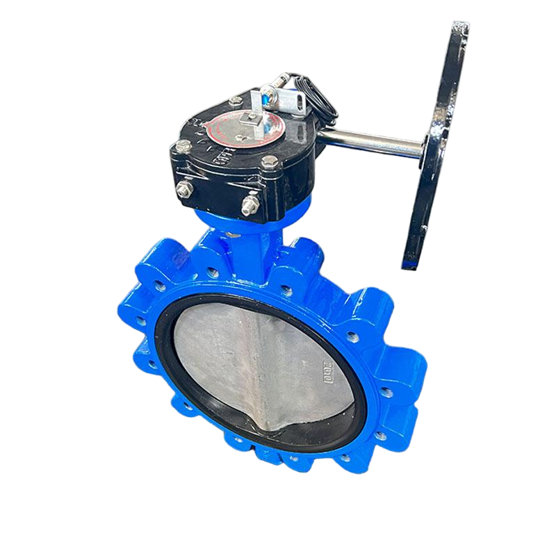 Lug type lockable ductile iron manual butterfly valve turbine lug butterfly