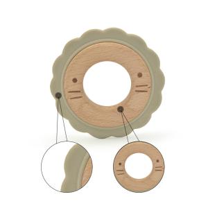 8cm BPA Free Wooden Teething Rattle LFGB For Babies