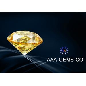 Diamond Shape 2 Carat Moissanite Yellow With Eight Hearts Eight Arrows 6.5mm