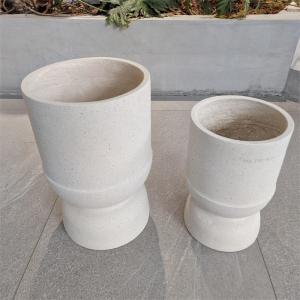 Modern Indoor Outdoor Fiber Clay Planter Round 22 Lb With Drainage Hole