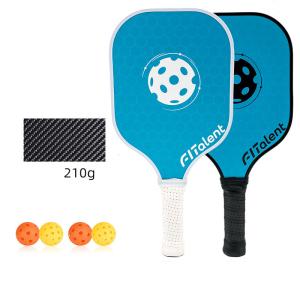 Pickleball Paddle and Ball Set Carbon Fiber Plastic Honeycomb Core Pickleball