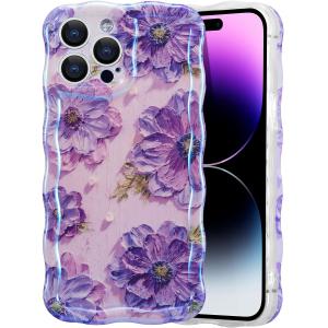 iPhone 12 Pro Max, colorful retro oil print laser gloss pattern cute curly wavy