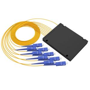 Digital Passive PLC Fiber Optic Splitter 1x8 ABS Box Type With SC / PC Connector