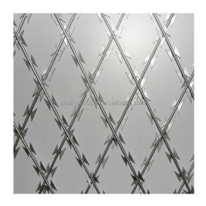 Galvanized/PVC Coated Razor Barbed Wire Mesh Fence for Prison Security at