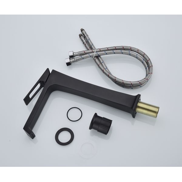 Matte Black Waterfall Bathroom Sink Faucet 0.05-1.6Mpa Water pressure