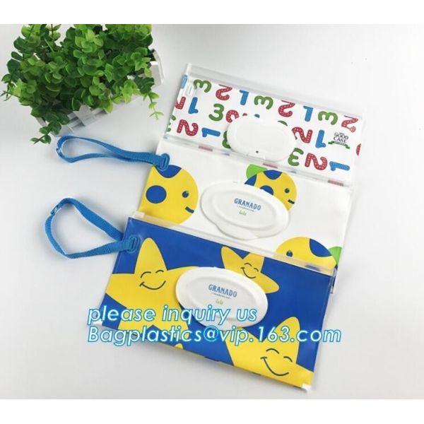 reusable wet wipe pouch dispenser for baby or personal wipes, Custom logo