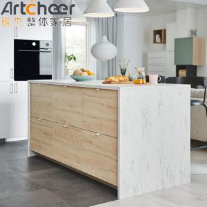 Melamine Board Door Material Stone Custom Kitchen Islands Table with Storage