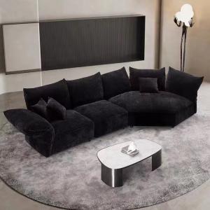Cheap Petal Black Velvet Sofa Italian Hotel Villa Living Room Fabric Alien Sofa for sale