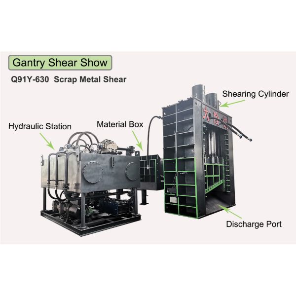 Automatic Hydraulic Waste 630t Scrap Metal Shear Recycling Machine Oem