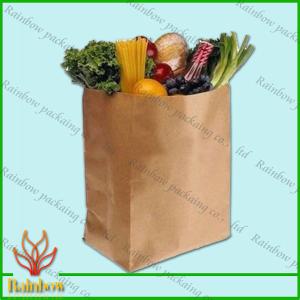 Brown Kraft Custom Paper Bags Recyclable Durable For Fruit