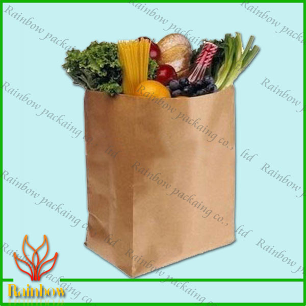 Quality Brown Kraft Custom Paper Bags Recyclable Durable For Fruit wholesale