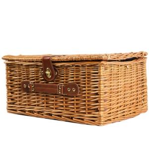 Fabric Linen Wicker Rattan Storage 4 Person Woven Willow Picnic Basket