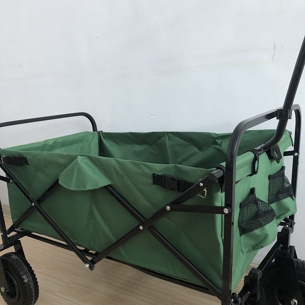 Leisure Folding Beach Wagon Green Utility Wagon With Air Wheel 80kgs