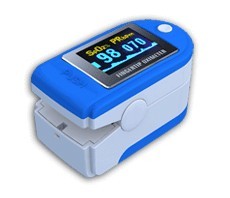 Cheap Light Blue Potable Fingertip Pulse Oximeter with Alarm AH - 50D for sale