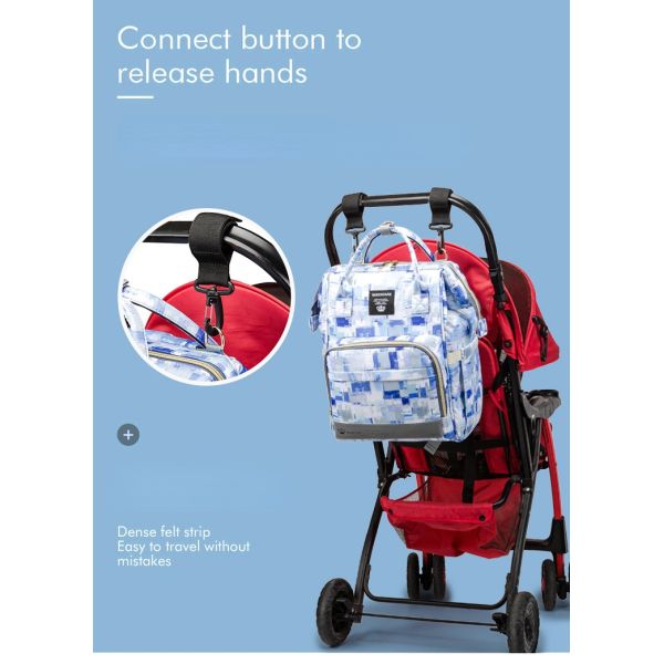Factory Hot Sell Mommy Outdoor Travel Baby Diaper Bags Large Capacity with Kids Stroller Strap Backpack for Mom Mochila