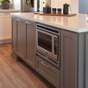 Customized White Grey Shaker Solid Wood Cupboard With Pull Out Kitchen Drawer