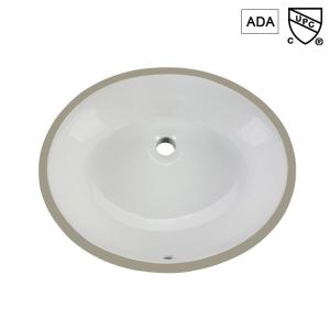 China White Modern Ada Bathroom Sinks Undermount Trough Oval Ceramic 15 Inch on sale