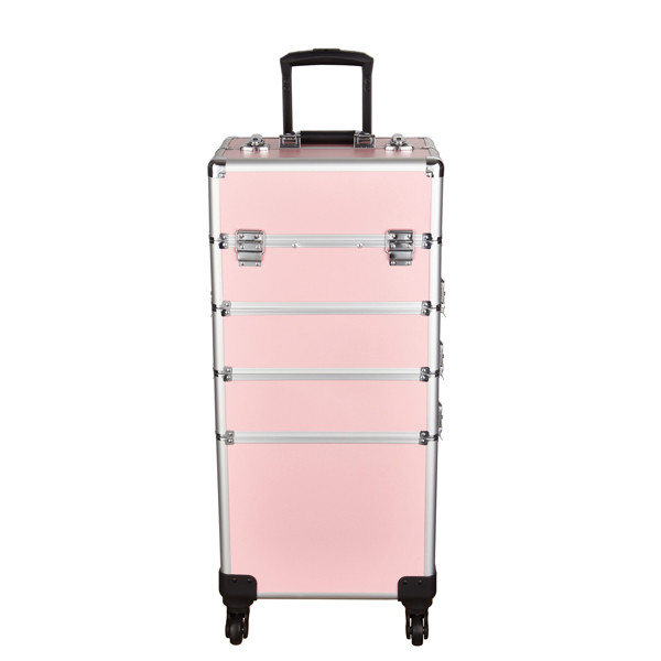 Quality High Durability Aluminium Beauty Trolley Case , Customized 4 In 1 Vanity Case wholesale