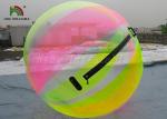 Rainbow colored 1.0mm PVC / TPU Inflatable Water Walking Ball , Water Zorb Ball