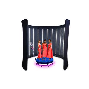 Green Curve Led Backdrop Screen 8x8ft 360 Photo Booth Backdrop With Led Lights