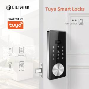 Cheap Tuya APP Code Keyless Entry Deadbolt Touch Pad MF1 Card Electronic Door Lock for sale