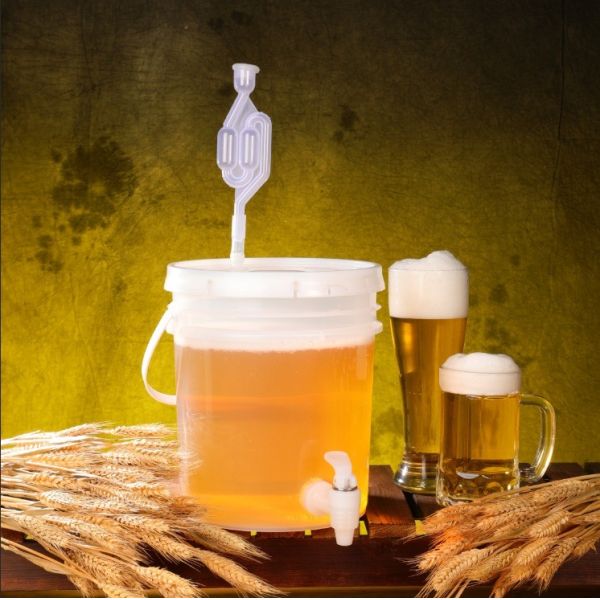 Customized Logo 2 Lids Plastic Fermenter for Automatic Fruit Beer Enzymes