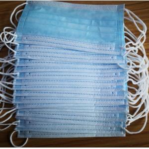 ready to ship disposable 3 Layer face mask in stock blue earloop pleated