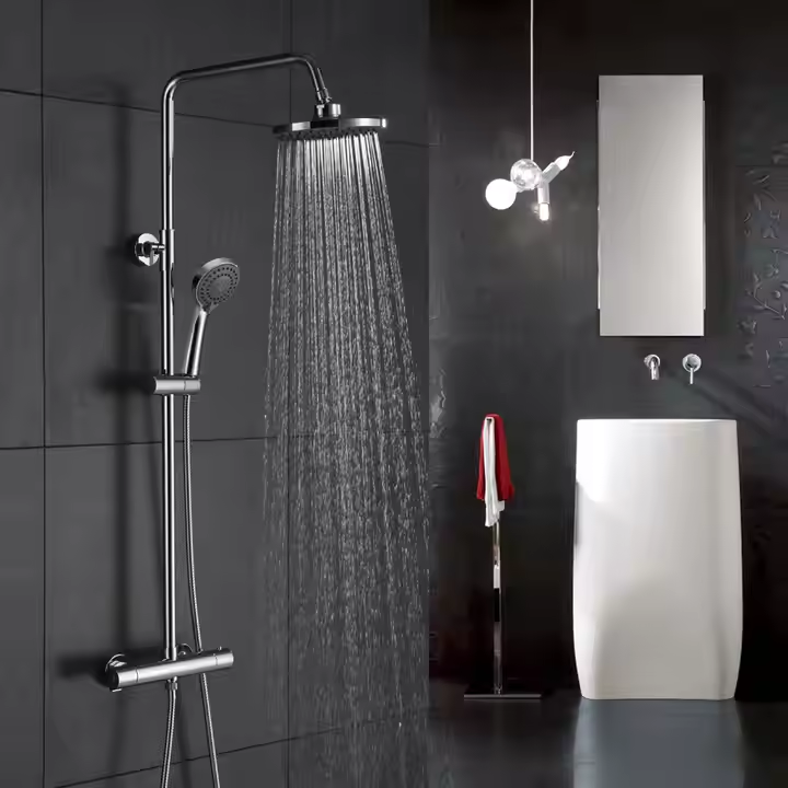 Single Handle Cold And Hot Water Shower Faucet Round Design Bathroom Shower System