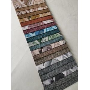 Floral Print Luxury Sofa Fabric Breathable With Stripe Style