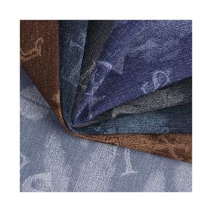 Washed Denim PU Leather Eco Friendly Embossed Lightweight Faux Leather