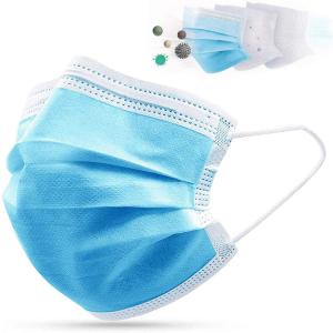 Light Blue Disposable Three Ply PPE Earloop Face Masks