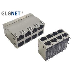 Cheap EMI Spring 10G Magnetic 2x4 Pcb Ethernet Connector for sale