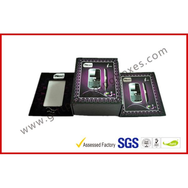 Purper Matt Paper Grey board Electronics Packaging , Customized Mobile Phone /