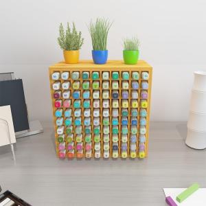 23 x 13.5 x 23CM Bamboo Marker Organizer Holds 100 Markers Art Supply Storage
