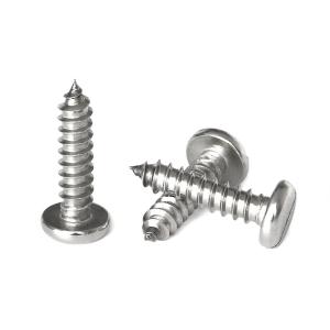 Stainless Steel Slotted Drive Pan Head Tapping Screws Slotted Drive Rounded Head