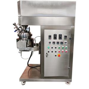 China Cosmetics Vacuum Homogenizing Emulsifier SUS304 Manual Pouring Emulsifying Mixer on sale