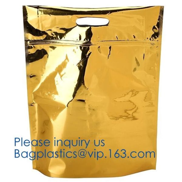 Quality qual seal flat bottom stand up pouch with k,plastic bag slide zipper with side gusset,metalized 8 side seal food p wholesale