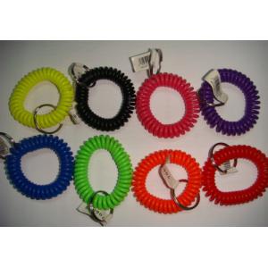 Promotional colorful plastic spiral wrist coil with split ring high quality