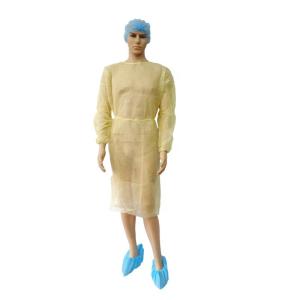 China Yellow Non Woven Disposable Gown For Hospitals , Laboratories , Workshops on sale