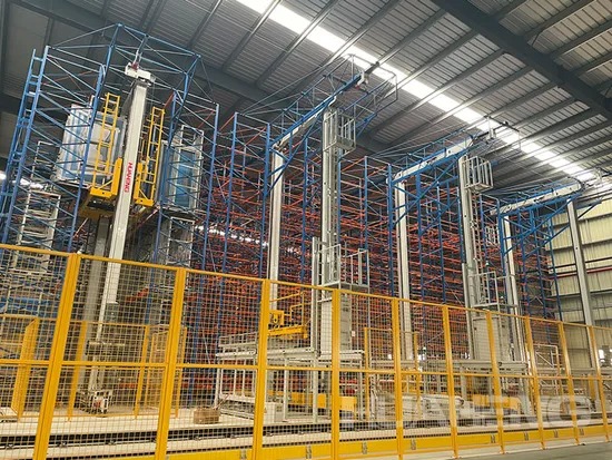 Laser Barcode Dual Pallet Stacker Positioning System 1mm Repeatable Electric